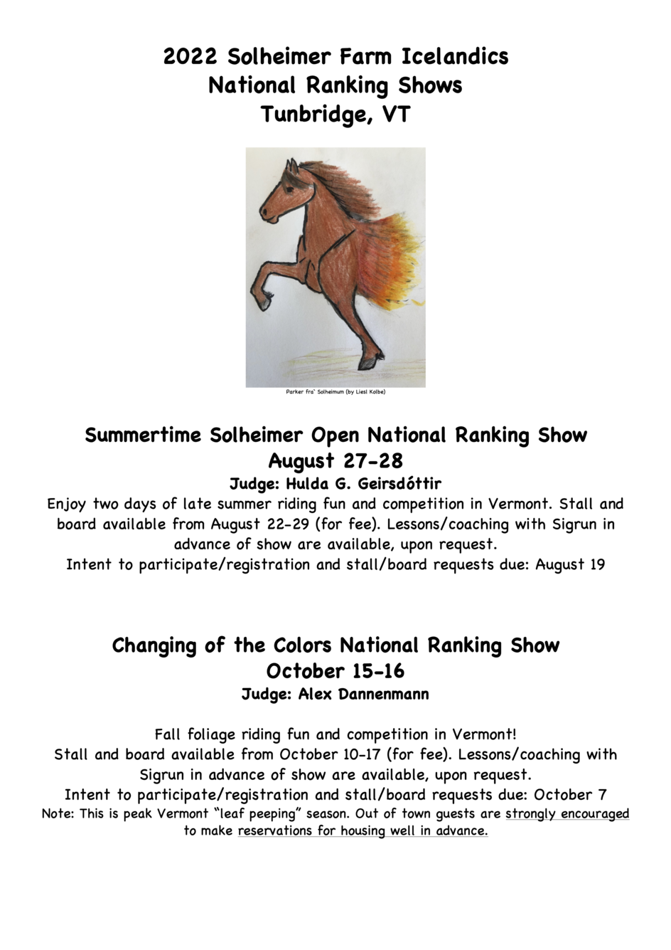 Solheimar Changing of the Colors National Ranking Show — Icelandic Horse  Congress
